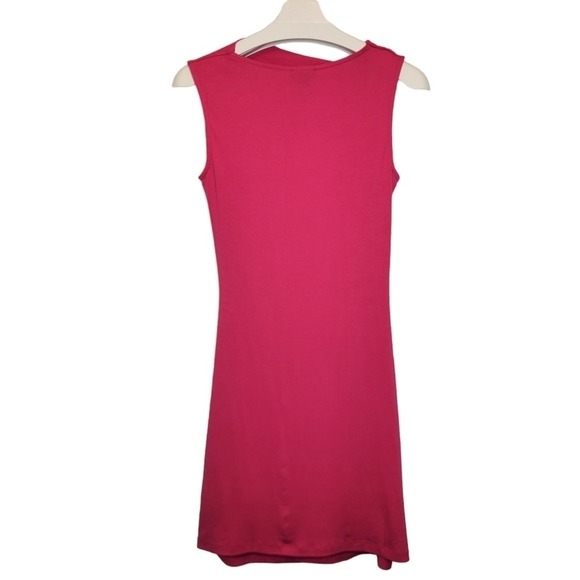 KAREN MILLEN Mini Dress Pink Cutout Bateau Neck Fitted Jersey Women 8 Classic - Picture 9 of 16
